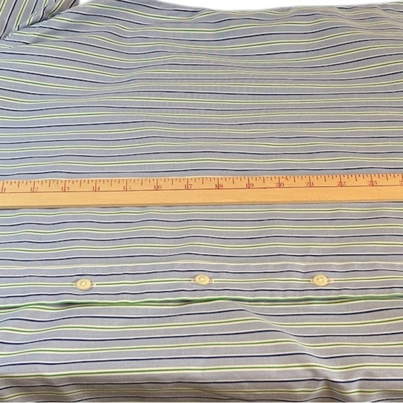 Polo Ralph Lauren Mens Contrast Stripe Dress Shirt Blue Green Navy XXL - Picture 5 of 7